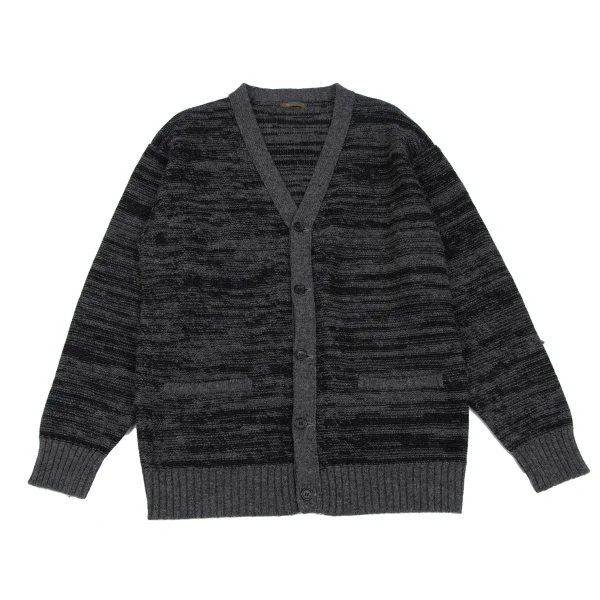 Y's for men Wool Melange Knit Cardigan Grey,Black M-L K-166748_001