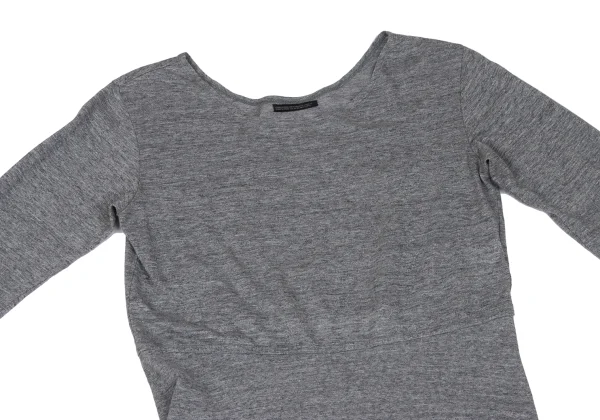 Yohji Yamamoto FEMME Rayon Blend front Long T Shirt K-166752_003