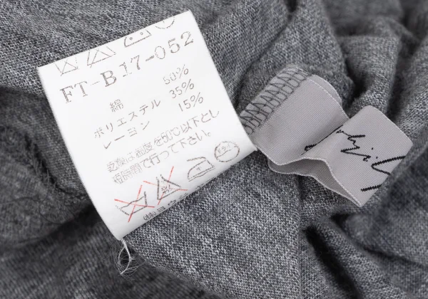 Yohji Yamamoto FEMME Rayon Blend front Long T Shirt K-166752_013