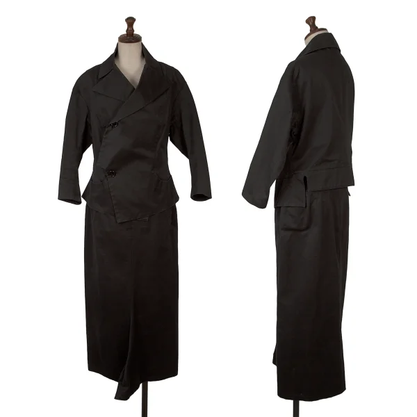 Yohji Yamamoto FEMME Cotton Jacket & Skirt Black 2 K-166756_001