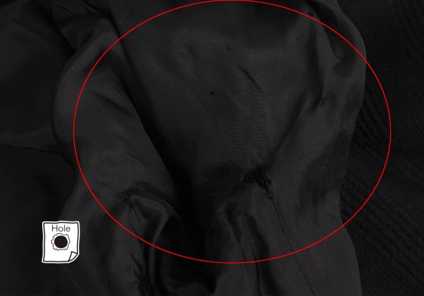 ヨウジヤマモトファムYohji Yamamoto FEMME ウール混シャギー着脱チェック織りニットジャケット 黒オフS K-166759_015