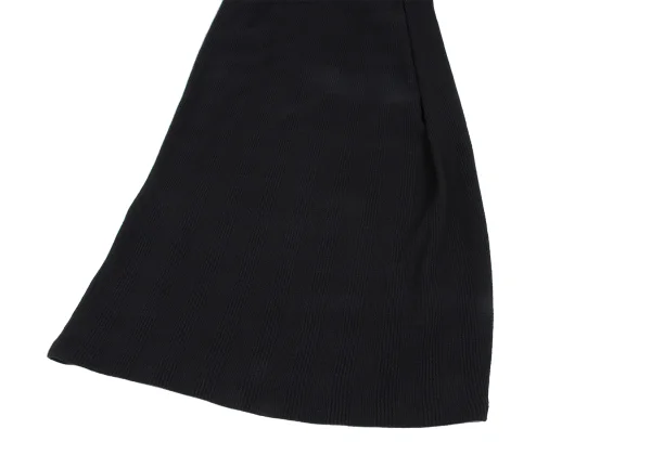 ヨウジヤマモトファムYohji Yamamoto FEMME ウール混チェック織りニットスカート 黒M K-166760_006