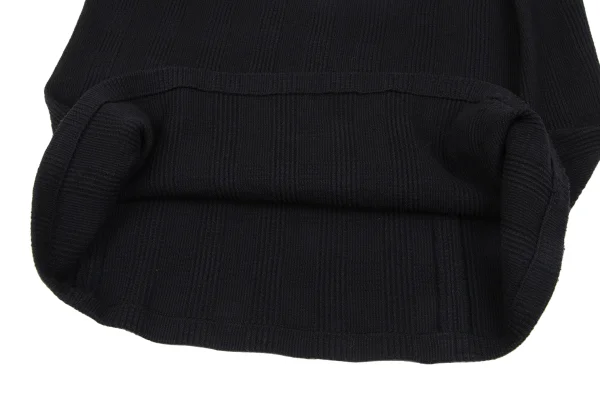 ヨウジヤマモトファムYohji Yamamoto FEMME ウール混チェック織りニットスカート 黒M K-166760_007