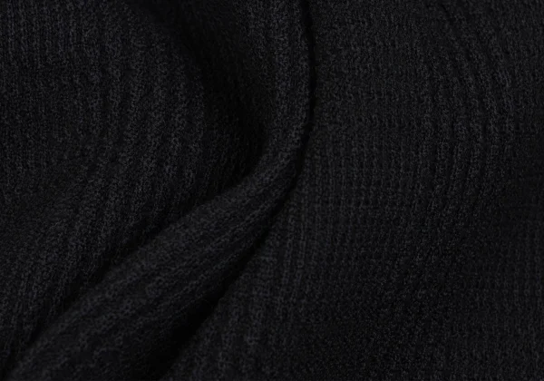 ヨウジヤマモトファムYohji Yamamoto FEMME ウール混チェック織りニットスカート 黒M K-166760_009