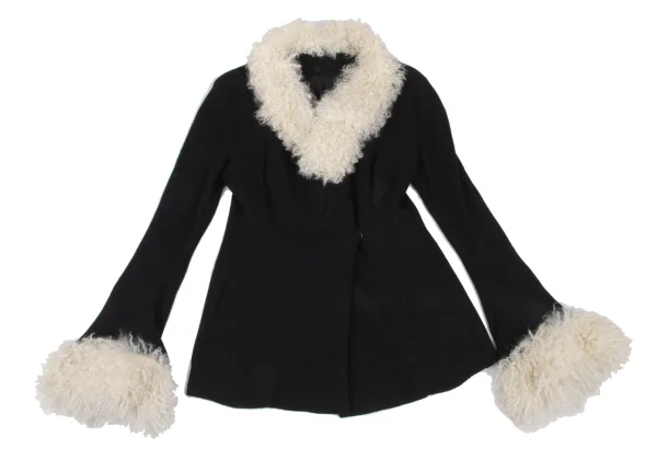 Yohji Yamamoto FEMME Wool Blend Checker Knit Jacket & Skirt K-166761_003