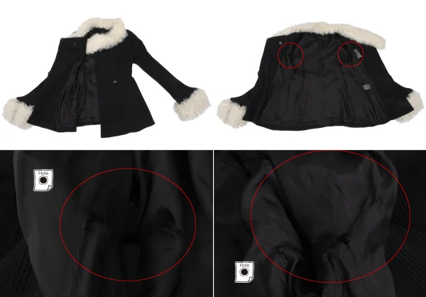 Yohji Yamamoto FEMME Wool Blend Checker Knit Jacket & Skirt K-166761_010