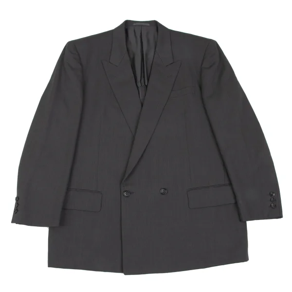 COMME des GARCONS HOMME DEUX Wool Double Breasted Jacket Charcoal L K-166771_001