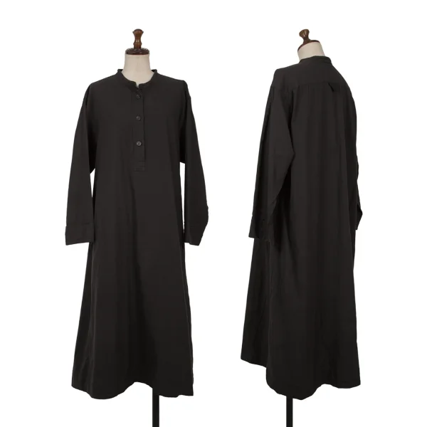 MARGARET HOWELL Pull-over Stand-collar Shirt Dress Black F K-166780_001