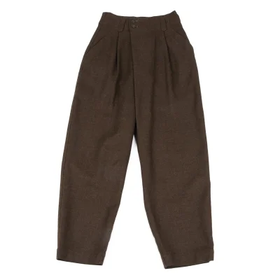 Plantation Wool Wrap Tuck Design Pants