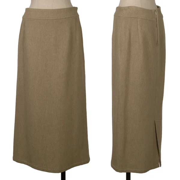 Y's Wool Long Skirt Beige M K-166805_001