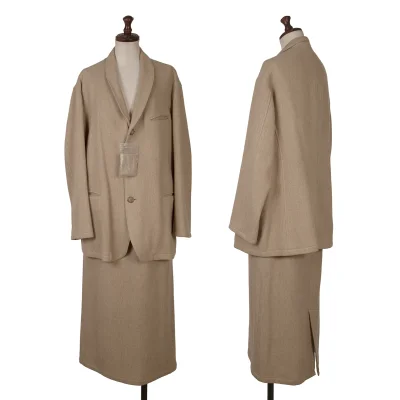 Y's Wool Shawl Collar Jacket & Skirt