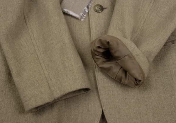 ワイズY's ウールショールカラージャケットセットアップ ベージュM位 M K-166806_009