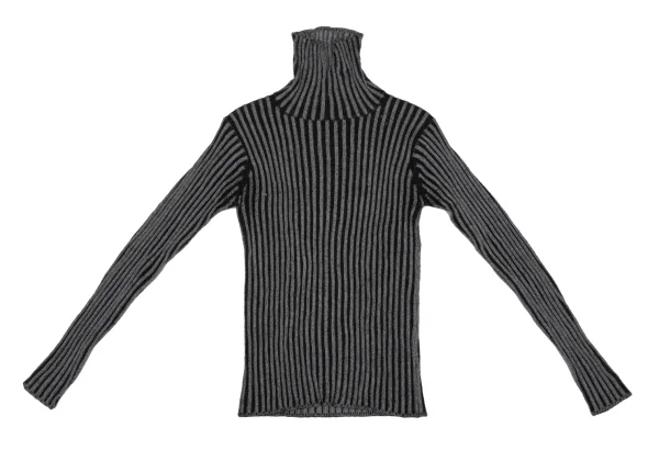 Y's Wool Blend Turtleneck Ribbed Knit Sweater K-166811_002