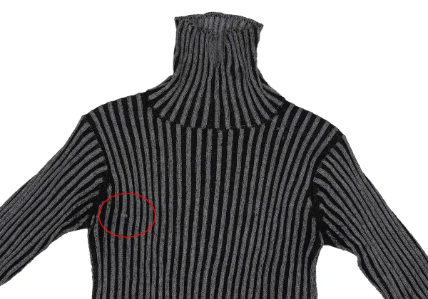 Y's Wool Blend Turtleneck Ribbed Knit Sweater K-166811_003