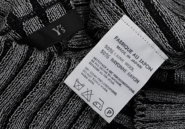 Y's Wool Blend Turtleneck Ribbed Knit Sweater K-166811_014