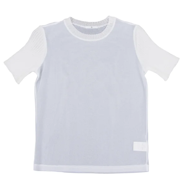 Y's Ribbed Sheer T-shirt White XS-S K-166817_001
