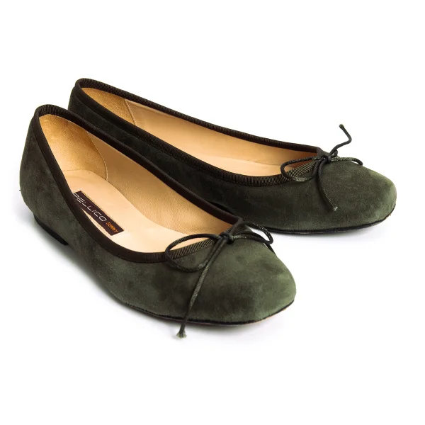 PELLICO Suede Ballet Shoes Khaki 36 (About US6) K-166827_001