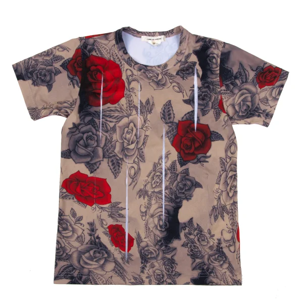 COMME des GARCONS Tattoo Print Cutting Design T-shirt Beige S K-166830_001