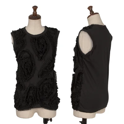 COMME des GARCONS Mesh Gather Patch Sleeveless Top