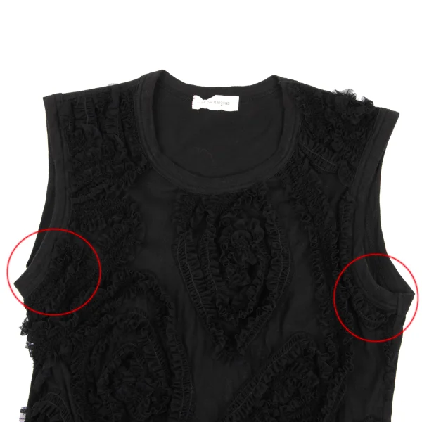 COMME des GARCONS Mesh Gather Patch Sleeveless Top K-166832_003