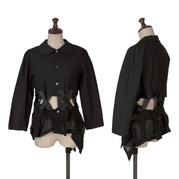 コムデギャルソンCOMME des GARCONS テープ継ぎヘムシアードルマンブラウス 黒S