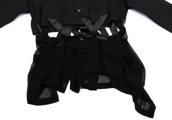 COMME des GARCONS Taped Design Hem See-through Dolman Blouse K-166837_009