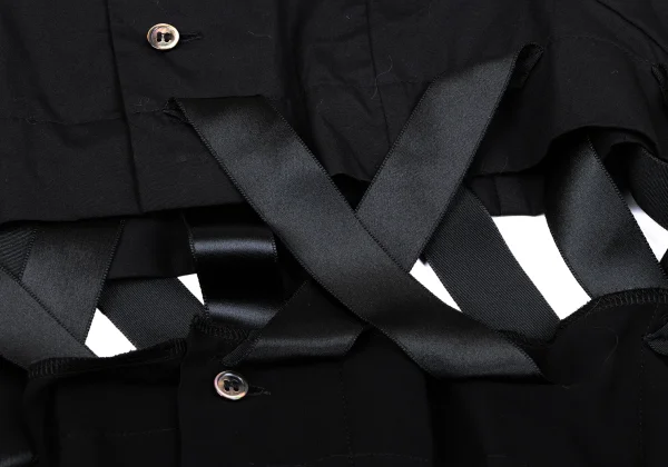 COMME des GARCONS Taped Design Hem See-through Dolman Blouse K-166837_010