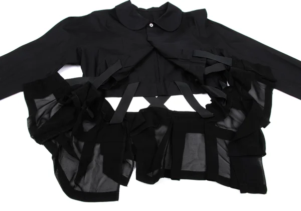 COMME des GARCONS Taped Design Hem See-through Dolman Blouse K-166837_011