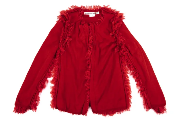 COMME des GARCONS Shaggy Trim Buttonless Knit Cardigan K-166840_002