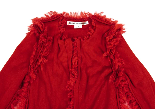 COMME des GARCONS Shaggy Trim Buttonless Knit Cardigan K-166840_003
