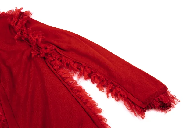 COMME des GARCONS Shaggy Trim Buttonless Knit Cardigan K-166840_005