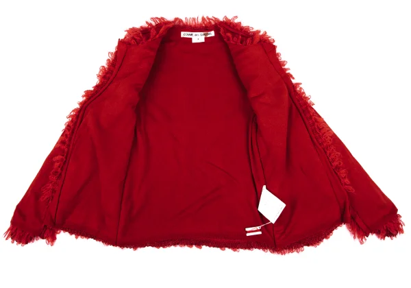 COMME des GARCONS Shaggy Trim Buttonless Knit Cardigan K-166840_008