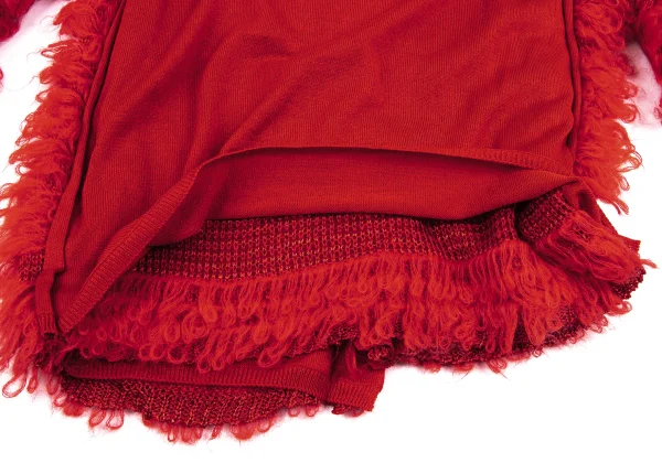 COMME des GARCONS Shaggy Trim Buttonless Knit Cardigan K-166840_011