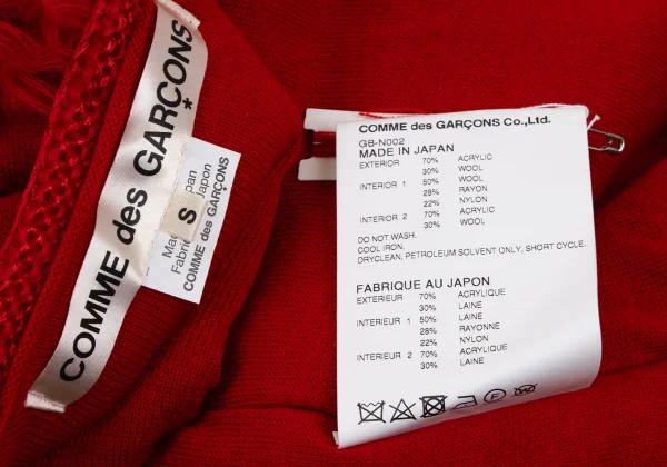 COMME des GARCONS Shaggy Trim Buttonless Knit Cardigan K-166840_013