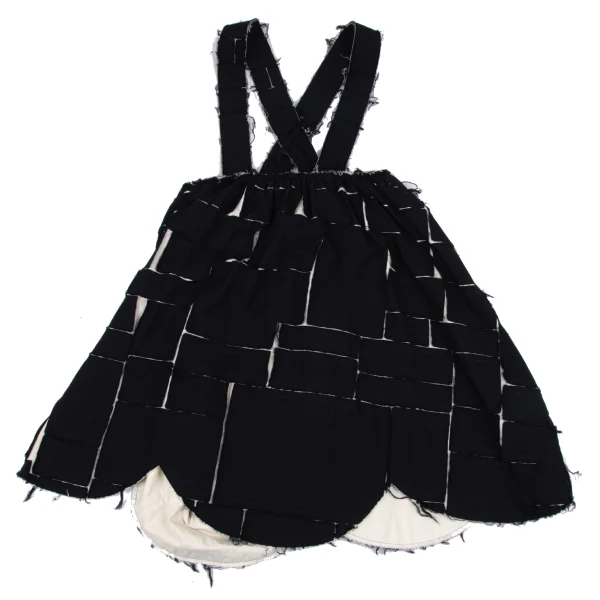 COMME des GARCONS Wool Cut-off Block Patch Skirt K-166844_002