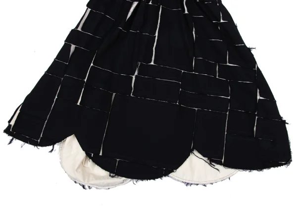COMME des GARCONS Wool Cut-off Block Patch Skirt K-166844_006