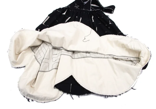 COMME des GARCONS Wool Cut-off Block Patch Skirt K-166844_009