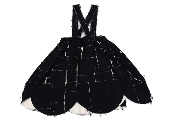 COMME des GARCONS Wool Cut-off Block Patch Skirt K-166844_010