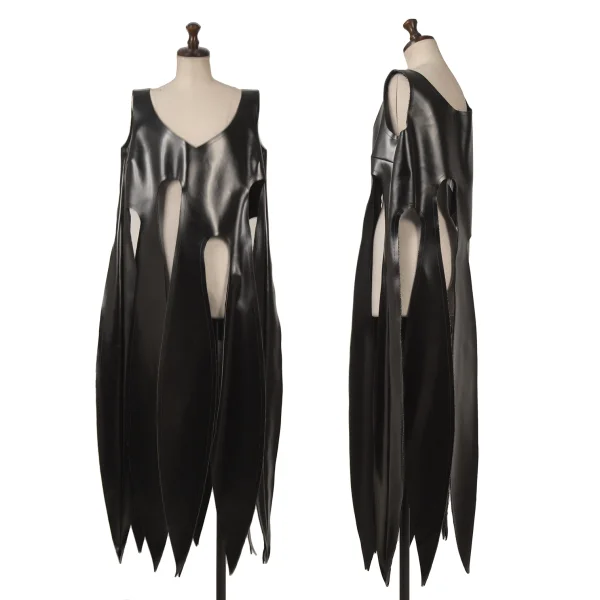 COMME des GARCONS Cutting Synthetic Leather Over Dress Black M K-166848_001