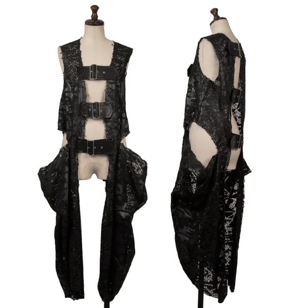 COMME des GARCONS Synthetic Leather Lace Over Dress Black S K-166849_001