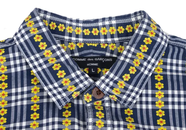 COMME des GARCONS HOMME Floral Checker Long Sleeve Shirt K-166851_004