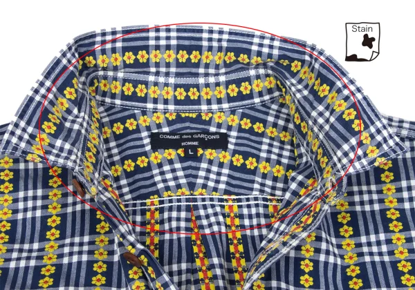 COMME des GARCONS HOMME Floral Checker Long Sleeve Shirt K-166851_005