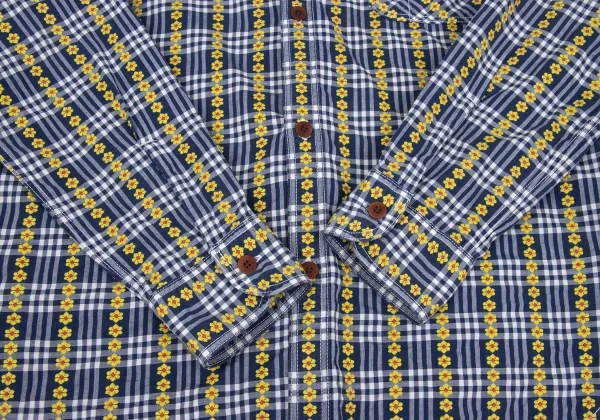 COMME des GARCONS HOMME Floral Checker Long Sleeve Shirt K-166851_009