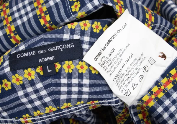 COMME des GARCONS HOMME Floral Checker Long Sleeve Shirt K-166851_014