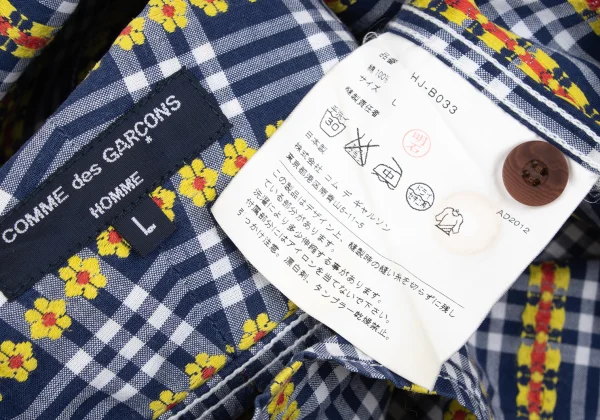 COMME des GARCONS HOMME Floral Checker Long Sleeve Shirt K-166851_015