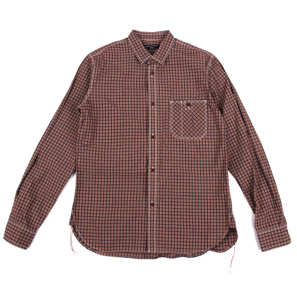 COMME des GARCONS HOMME Typewriter Cotton Check Shirt Red L K-166852_001