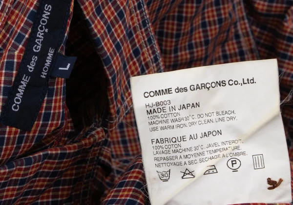 COMME des GARCONS HOMME Typewriter Cotton Check Shirt K-166852_013