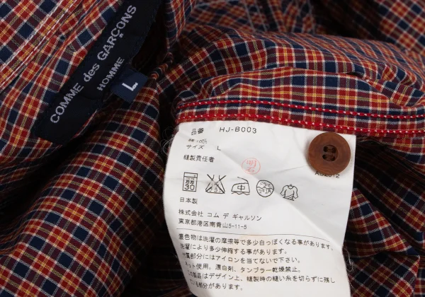 COMME des GARCONS HOMME Typewriter Cotton Check Shirt K-166852_014