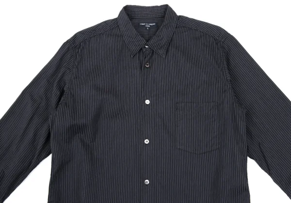 COMME des GARCONS HOMME Cotton Patch Pocket Striped Long-sleeved Shirt K-166857_002