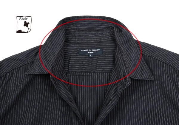 COMME des GARCONS HOMME Cotton Patch Pocket Striped Long-sleeved Shirt K-166857_004